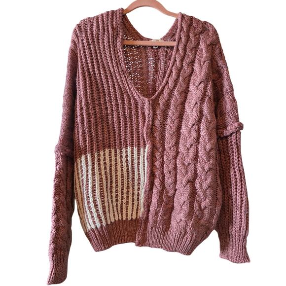 POL Napa Valley Cable & Rib Knit Slouchy Scoop Neck Sweater Size Medium NWOT - Picture 1 of 4